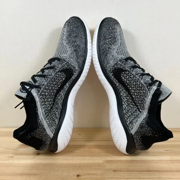 Nike Free RN Flyknit 2018 gym running shoes Mens 13 White Grey Black NEW NIB