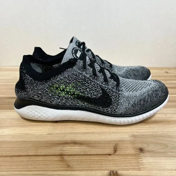 Nike Free RN Flyknit 2018 gym running shoes Mens 13 White Grey Black NEW NIB
