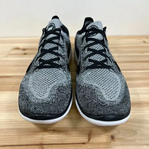 Nike Free RN Flyknit 2018 gym running shoes Mens 13 White Grey Black NEW NIB