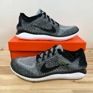 Nike Free RN Flyknit 2018 gym running shoes Mens 13 White Grey Black NEW NIB