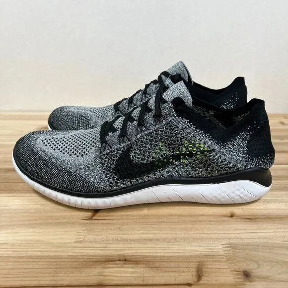Nike Free RN Flyknit 2018 gym running shoes Mens 13 White Grey Black NEW NIB