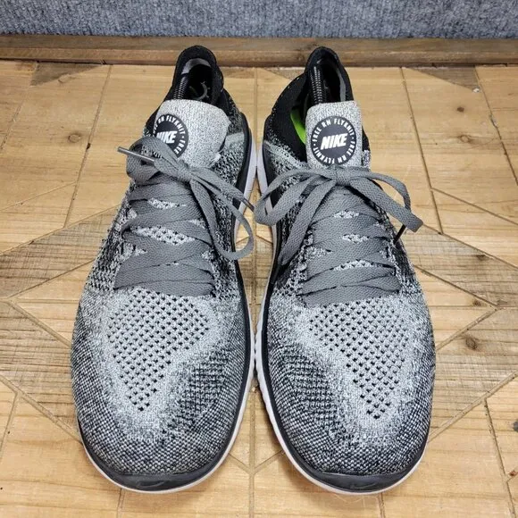 Nike Free RN Flyknit Oreo Gray White Black Running Shoes Men's 12 831069-100