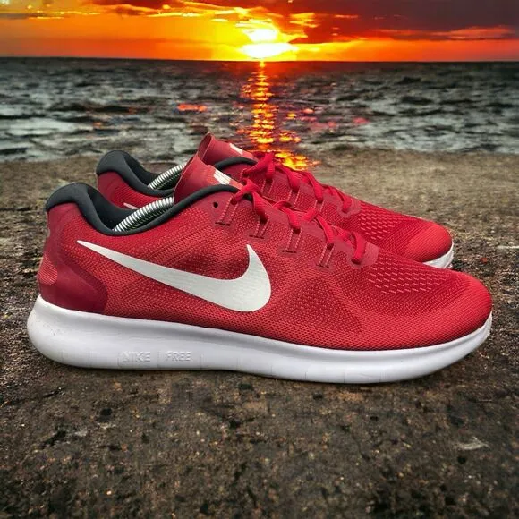 Nike Free RN Run Classic Red Running Gym Shoes Mens 12 Fast Shipping