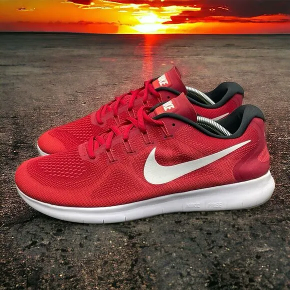Nike Free RN Run Classic Red Running Gym Shoes Mens 12 Fast Shipping