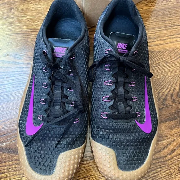 Nike Free Trainer 1.0 Black Purple Men's Sz 12.5 Black Gum Athletic Shoes Gym