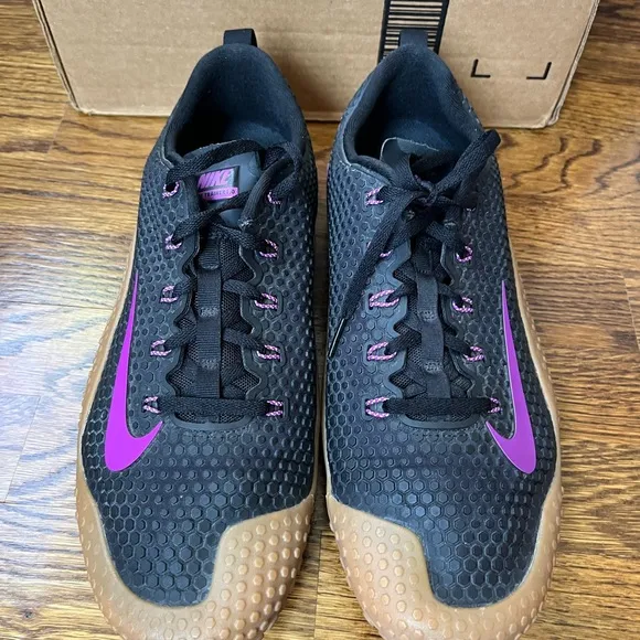 Nike Free Trainer 1.0 Black Purple Men's Sz 12.5 Black Gum Athletic Shoes Gym