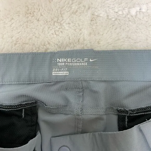 Nike Golf Men’s Dri Fit Chino Slim Fit Golf Gray / Blue Pants 36