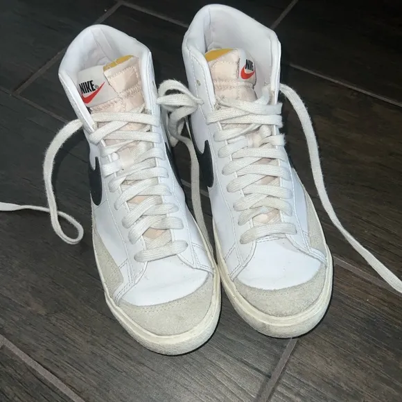 Nike High Top White and Black Blazers