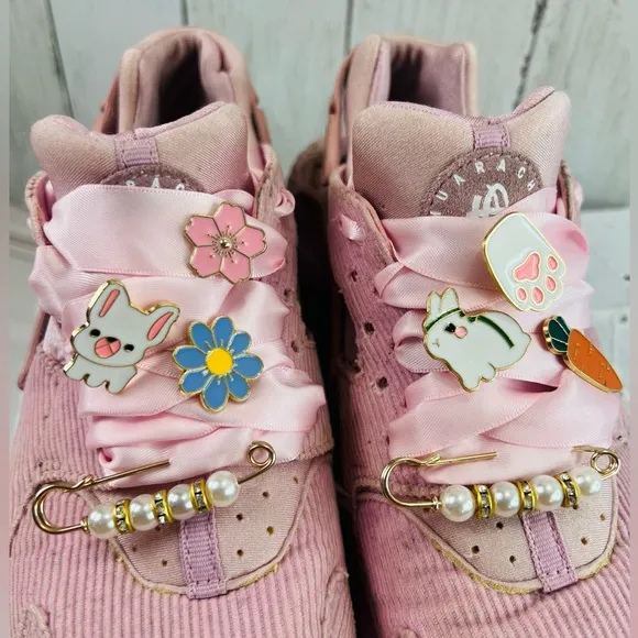 Nike Huarache Run SE Girls Shoes Size 6Y Light Arctic Pink/Arctic chunky laces