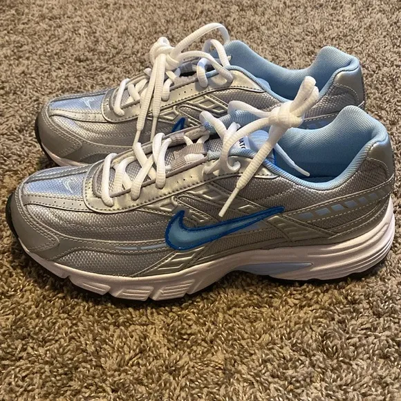 Nike Initiator Running Shoes Silver Blue 8 NEW