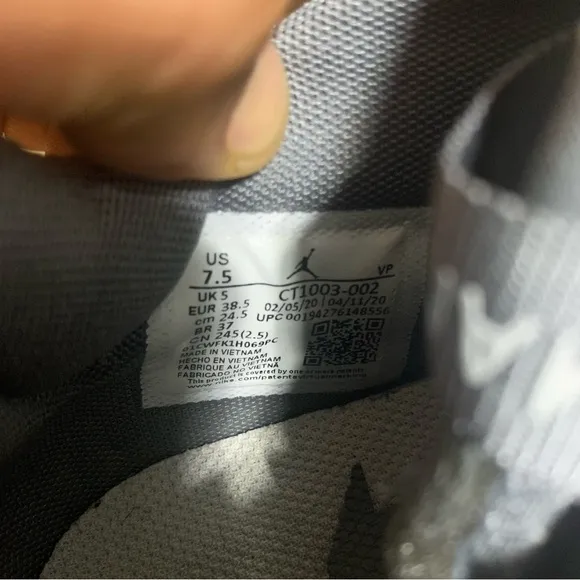 Nike Jordan Delta Gray Fog Iron/Gray/Smoke Gray CT1003-002‎ Mens Size 7.5