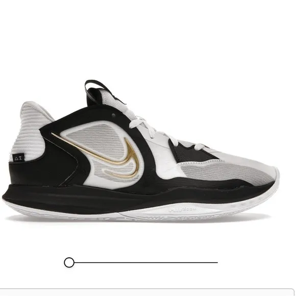 Nike Kyrie Low 5 basketball shoes white black metallic gold size 13