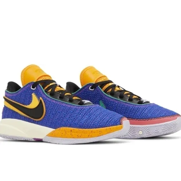 Nike LeBron 20 Grade School Racer Blue Purple Basketball Sneakers Shoes Footwear