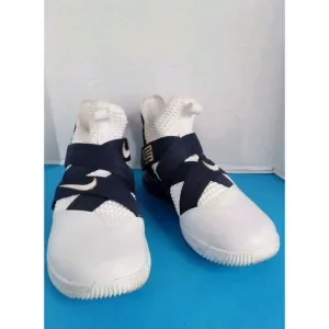 Nike LeBron Soldier Basketball Shoes White Navy Cross-Strap‎ Athletic Sneakers