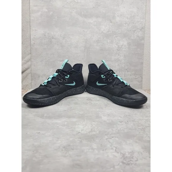 Nike Men's Basketball Shoes‎ Size 9.5 Black Blue Paul George PG3 AO2607-006