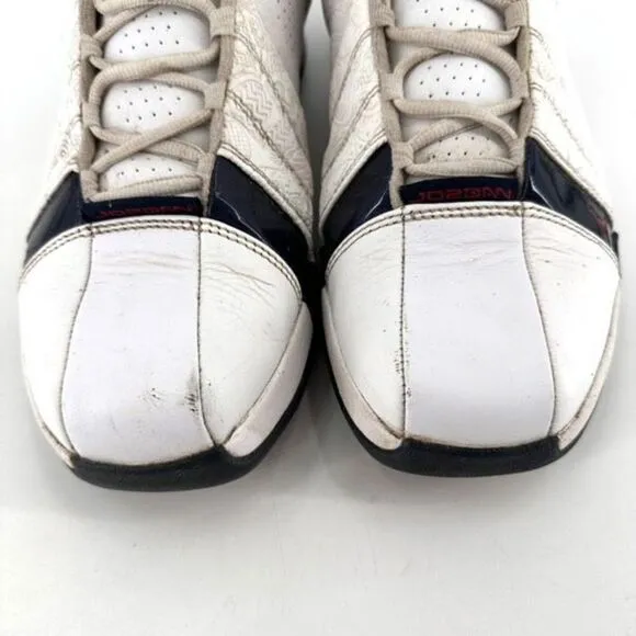 Nike Men's Jordan Slip Resistant Lace Up Basketball Shoes White Blue Size 12