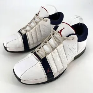 Nike Men's Jordan Slip Resistant Lace Up Basketball Shoes White Blue Size 12