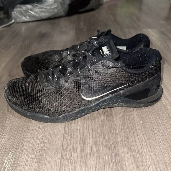 Nike Mens Metcon 3 852928-011 Black Athleisure Shoes Sneakers Mens Size 13