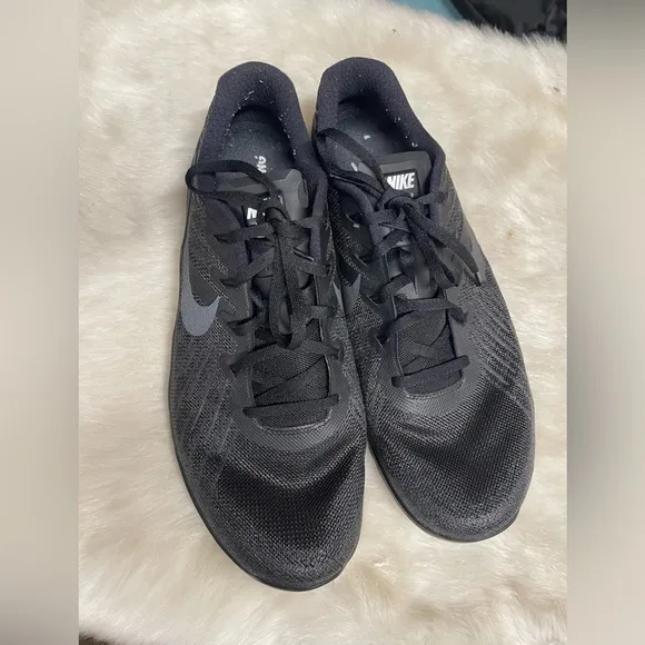 NIKE METCOM 3 CROSS TRAINING SHOES MENS 12 BLACK LIFT GYM SNEAKER LIGHT MESH
