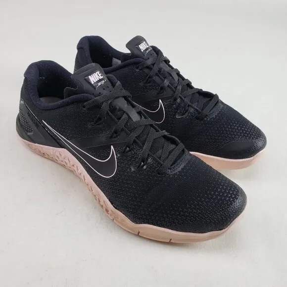 Nike Metcon 4 Training Shoes Mens 9.5 Black Pink Cross Fit Sneaker AH7453-011
