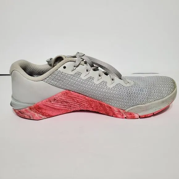 Nike Metcon 5 Grey Pink Cross Training Weightlifting Crossfit Shoe Womens Size 9