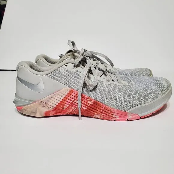 Nike Metcon 5 Grey Pink Cross Training Weightlifting Crossfit Shoe Womens Size 9