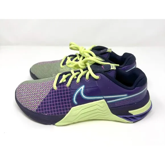 NIKE Metcon 8 Women Trainers, Deep Purple Barely Volt, Size 9