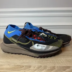 Nike React Pegasus Trail 4 GTX Gore-Tex Black Blue Shoes DJ7926-003 Men's 12 EUC