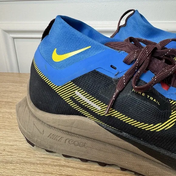 Nike React Pegasus Trail 4 GTX Gore-Tex Black Blue Shoes DJ7926-003 Men's 12 EUC