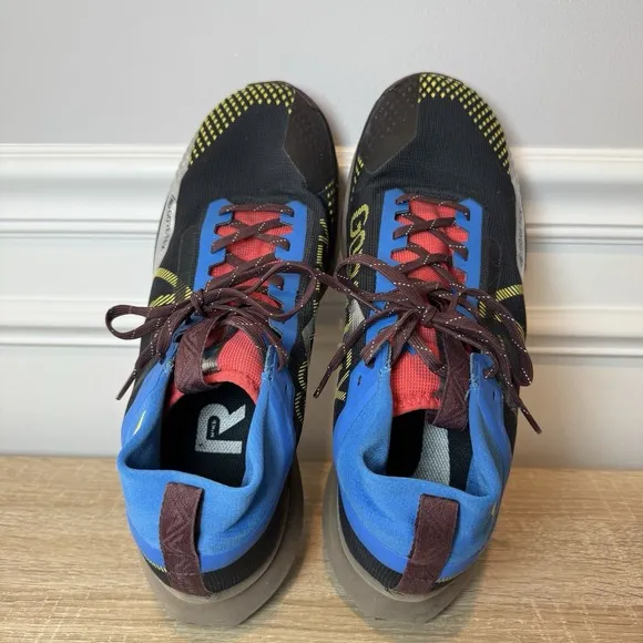 Nike React Pegasus Trail 4 GTX Gore-Tex Black Blue Shoes DJ7926-003 Men's 12 EUC