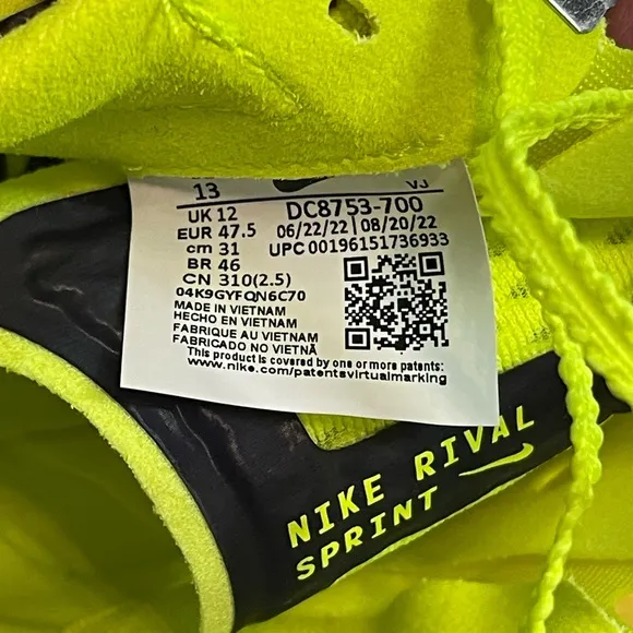 NIKE Rival Sprint Track and Field Spikes DC8753-700 | Size 13