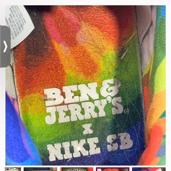 Nike SB Dunk Low Pro x Ben &amp; Jerry’s Collab Chunky Dunky” Size US 5.5
