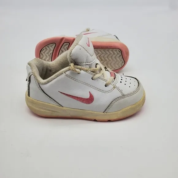 Nike Shoes Baby 7C Girl Gym Sneaker White Pink #309828-161 Vintage