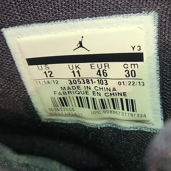 Nike Shoes Mens 12 Jordan Retro Bugs Bunny Cross Strap  2013 Vintage White