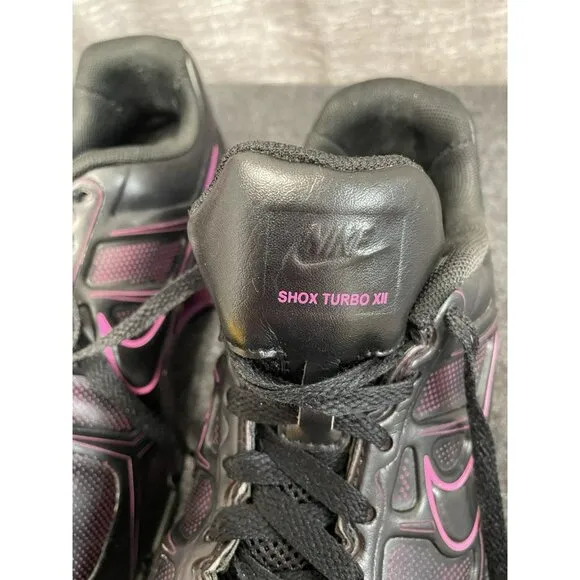 Nike Shox Turbo XII Black Magenta Athletic Shoes Running Gym Women’s Size 9.5