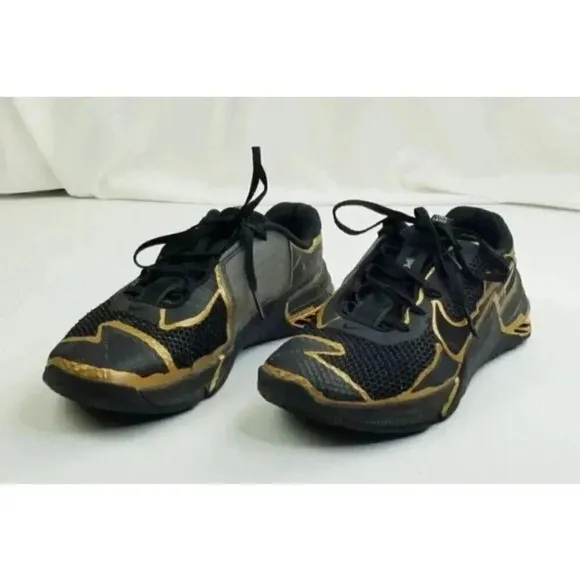 Nike Size 8 Men's Black Gym Metcon 7 Mat Fraser PE Metallic Gold DA8103-007
