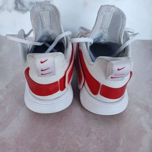 Nike strap over hyperset 8.5 white red chunky athletic gym shoes