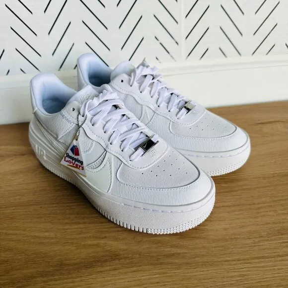 ⭐Nike Sz 7.5 Women's Shoes Air Force 1 PLT.AF.ORM Sneakers White DJ9946-100 New
