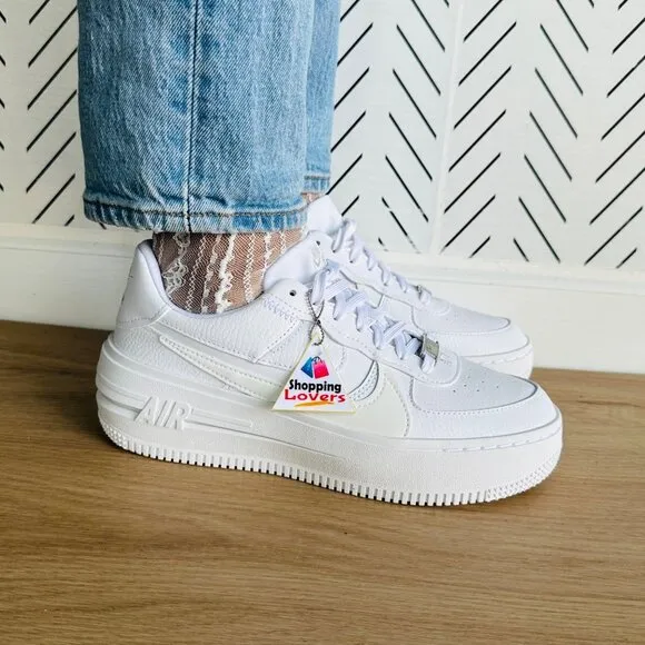 ⭐Nike Sz 7.5 Women's Shoes Air Force 1 PLT.AF.ORM Sneakers White DJ9946-100 New