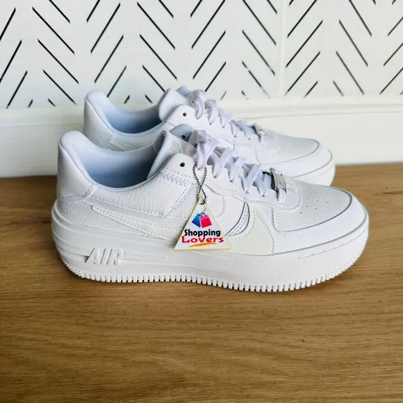 ⭐Nike Sz 7.5 Women's Shoes Air Force 1 PLT.AF.ORM Sneakers White DJ9946-100 New