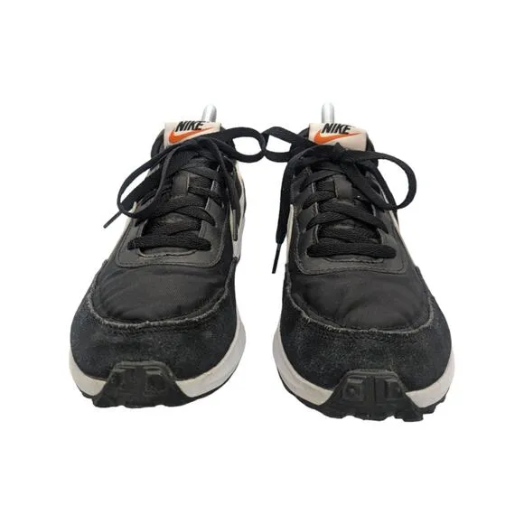 Nike Waffle Debut Sneakers Shoes Black White Swoosh Womens 8 DH9523-002 Workout