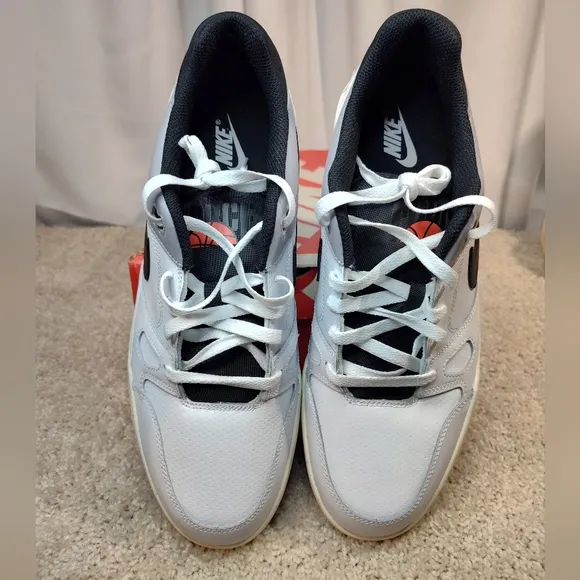Nike White and Black Sneakers Retro Low-Top Style