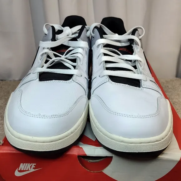 Nike White and Black Sneakers Retro Low-Top Style
