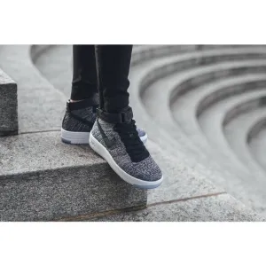 Nike Womens Size 6.5 Black/White Oroe Air Force 1 Mid Flyknit Sneaker Shoes Lace
