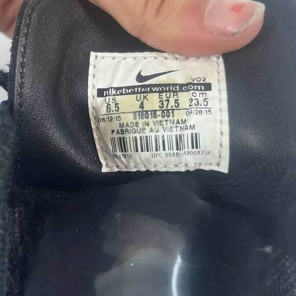 Nike Womens Size 6.5 Black/White Oroe Air Force 1 Mid Flyknit Sneaker Shoes Lace