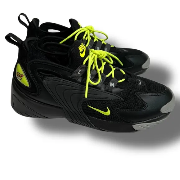 Nike Zoom 2000 2K Volt Green and Black Chunky Sneakers
