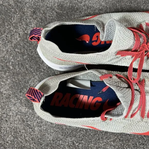Nike Zoom Fly Flyknit Bright Crimson Gray Running Shoes AR4561-044 Mens Size 9