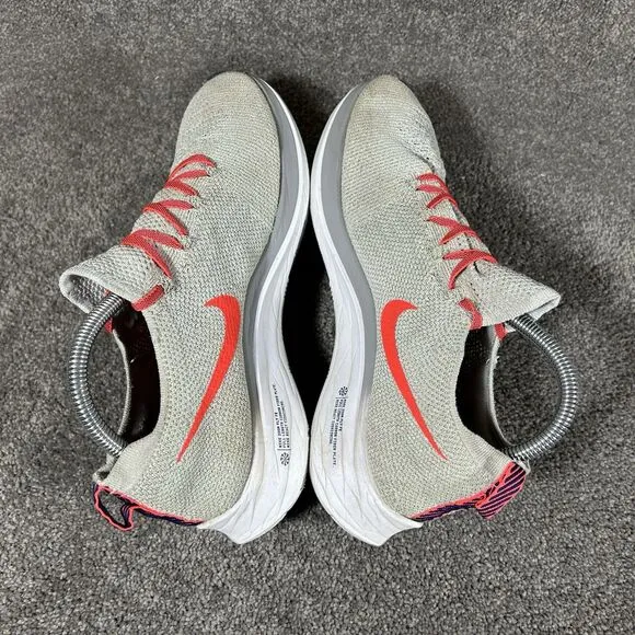 Nike Zoom Fly Flyknit Bright Crimson Gray Running Shoes AR4561-044 Mens Size 9