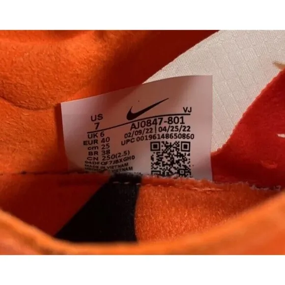 Nike Zoom Victory Xc 5 Cross Country Shoes US7 Total Orange AJ0847-801 NO SPIKES
