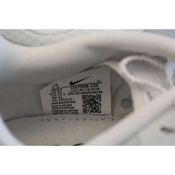 Nike DX7998-100 Men Sz 9.5 White Zoom Rival Waffle 6 Cross Country Running Shoes